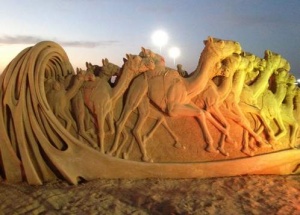 До 19 апреля… бесплатные уроки по лепке скульптур из песка в Дубае 
